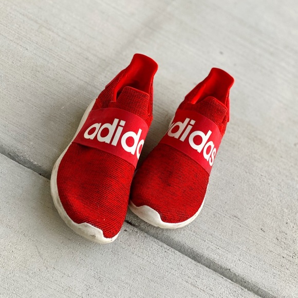 Adidas Red & White Cloudfoam Sneakers 1 - Picture 6 of 7